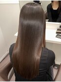 黒髪ストレートロングレイヤーミディアム髪質改善ストレートヘア