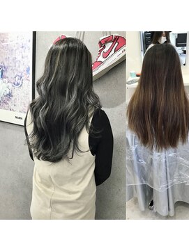 パーセント(percent) 透明感ハイライトグレージュカラー/枚方市駅/外国人風
