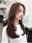 小顔顔まわり韓国レイヤー/美髪透明感カラー