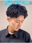 フェザーパーマサーフカール刈り上げセンターパート