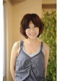 女性らしいふわふわパーマボブ♪
