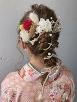 袴ヘアセット*フィッシュボーンの編みおろしヘアセット   エジリ