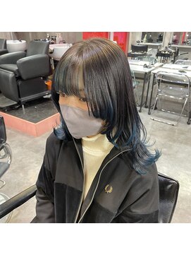 インク 渋谷(INK.) 裾ブルーカラーウルフカット