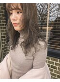 大人可愛いアンティークマットベージュハイライト×ふわロング