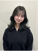 くびれヘア/透明感カラー/韓国/小顔