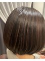 ヘアーアンドエステ ブレ 自然なハイライトで、ボブに動きをセラミドカラーで艶髪20代へ