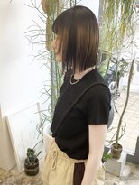 マメ(mame)&nbsp;切りっぱなしボブ/デザインカラー/前髪あり