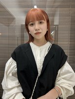 ヌープヘアーアイス(NUUP.hair ici)&nbsp;大人可愛いブリーチなしオレンジベージュ