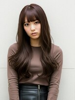 ファクトリーファイブ(Factory5)&nbsp;小顔レイヤーロングカフェモカ20代30代40代くびれミディ韓国ヘア