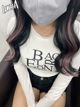 ルシア 京都四条河原町烏丸(LuciA) レミー100%/49cm】シールエクステ×インナーカラー