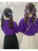推し活双子ツインテールハートアレンジ