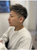 スパイキーショートパーマビジネスヘア