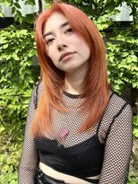 ココ 原宿(KOKO)&nbsp;オレンジ黒髪小顔クラゲヘアーオリーブグレーココアベージュ