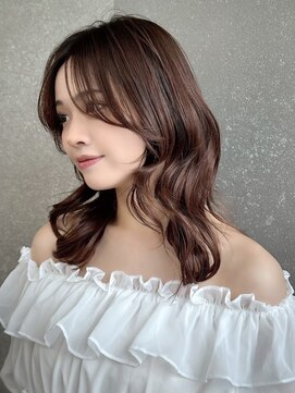 ルームバイシー 新宿(Loom. by Sea) ココアベージュ×レイヤー[小顔/黒髪/オリーブグレー]