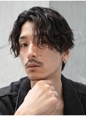 銀座波巻きスパイラルパーマシャドウパーマセンターパート七三