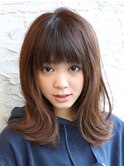 コテ巻き風パーマ/ロングヘア/大きめカール