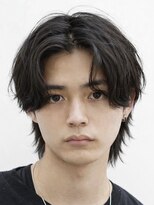 ゼンコー アオヤマ(ZENKO Aoyama)&nbsp;センターパート×ウルフ×シャドウパーマ【メンズパーマ表参道】