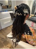 卒業式ハーフアップ