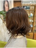 ふわふわコテ巻き風パーマ
