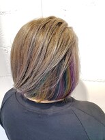 パリスパート2 グレージュベースユニコーンカラー×キャンディーカラー ボブ