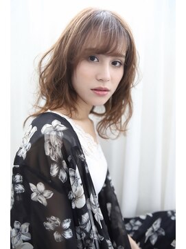 フレーム へアアンドトリートメント 天王寺北口店(FRAME) 【FRAME 天王寺あべの】ミディアムレイヤー★ラフウェーブ