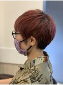 ショートマッシュ×ラズベリーピンク