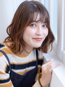 リトル ソルト 渋谷(little×salt) ラフなウェーブの肩跳ねボブ