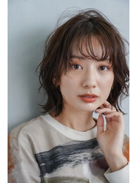 ルームガーデン 小田急相模原(RoomGarden) 切りっぱなしボブ　ピンクブラウン