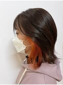 インナーカラーチェチーブラウン♪くびれミディアム★