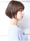 大人可愛い小顔美髪ツヤ髪モテ髪外ハネボブ小顔カットミニボブA5