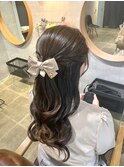 【ハーフアップ】天神/天神駅/ヘアセット/早朝