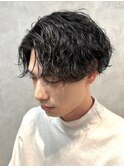 波巻きスパイラルパーママッシュショート無造作パーマ刈り上げ
