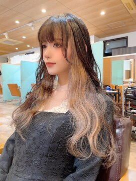 オーシャントーキョー サニー 原宿(OCEAN TOKYO Sunny) ロングレイヤーカット韓国ヘアワンホンヘアインナーカラー