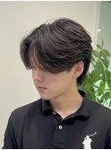 韓国フェザーショートブルーブラック10代20代30代