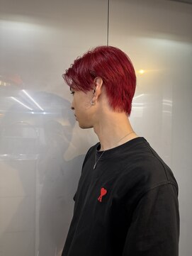 ヒメル(HML U/2A) センターパート前下がり×レッド