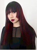 デザインカラー顔周りレイヤーダブルカラー前髪カット_ba560591