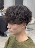 熊本シャドウパーマメンズショートツイストスパイラル波巻き