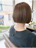 ミルクティーブロンド/ワンホンレイヤー/髪質改善/丸顔