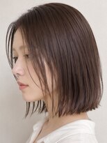 レセ 南柏店(Laissez)&nbsp;切りっぱなしボブ/センターパート/ミルクティーブラウン