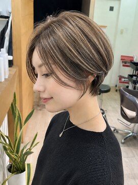 アップ(A+hair) くびれショートボブ40代50代グレイカラー白髪染め白髪ぼかし