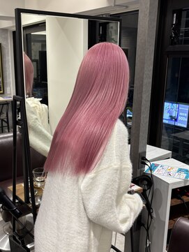 キャパ セントラル 天神 大名店(CAPA central) ペールピンク ハイトーン ブリーチカラー 髪質改善 艶髪 10代