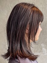 トップヘアーテラス(TOPHAIR TERRACE)&nbsp;知立ミディアムウルフレイヤー顔まわりピンクブラウン30代40代