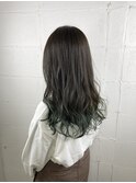 グレージュグラデーションミントグリーン