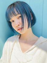 クリアーオブヘアー 本山店(CLEAR of hair)&nbsp;スタイルスナップ　ブルー×ボブ