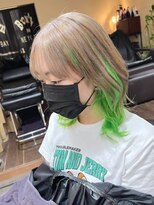 サムブリッジ(SOMEBRIDGE)&nbsp;ブラックライトで光るネオンライムインナーカラー【SOMEBRIDGE】