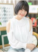 ■黒髪ナチュラル小顔前下がりぶつ切りボブ201志木20代30代40代