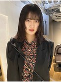 【中澤彩乃】顔まわりウルフレイヤーダークグレージュ前髪