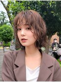 ゆるふわボブ/大人カジュアル/パーマ/ベージュ/榊原