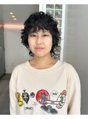 ウルフパーマ　外国人のくせ毛風パーマ