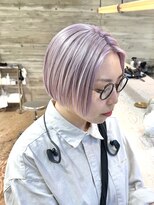 ヲタク(wotaku.)&nbsp;ホワイトラベンダーハイトーンダブルカラーケアブリーチミニボブ